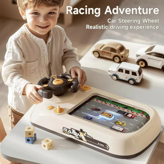 Adventure Racing Game Box for Kids – Interactive Steering Wheel Racing Challenge with Sound Effects