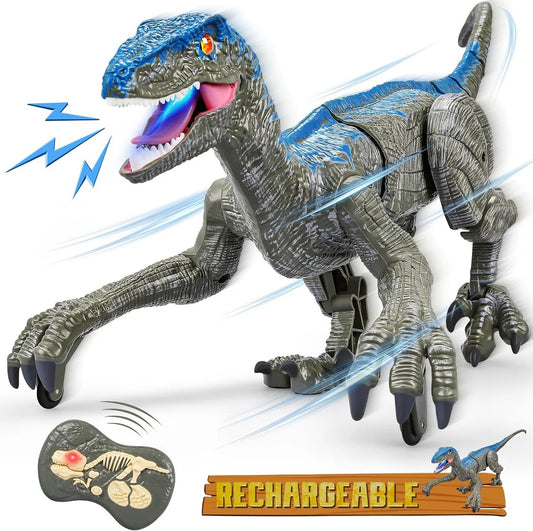 Remote Control Robot Dinosaur Toy – Walking, Roaring RC T-Rex with Lights, Music & Interactive Actions