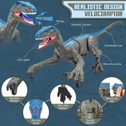 Remote Control Robot Dinosaur Toy – Walking, Roaring RC T-Rex with Lights, Music & Interactive Actions