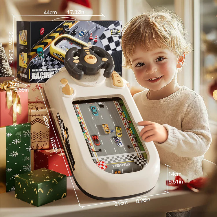 Adventure Racing Game Box for Kids – Interactive Steering Wheel Racing Challenge with Sound Effects